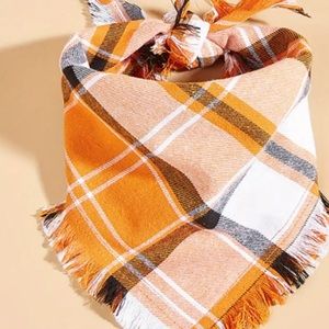 Orange Plaid Bandana for Pet